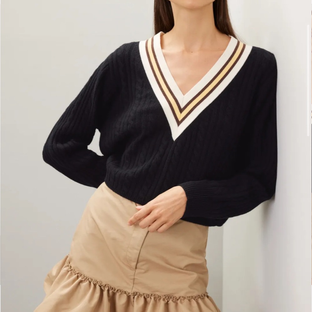 Sandro black v neck sweater